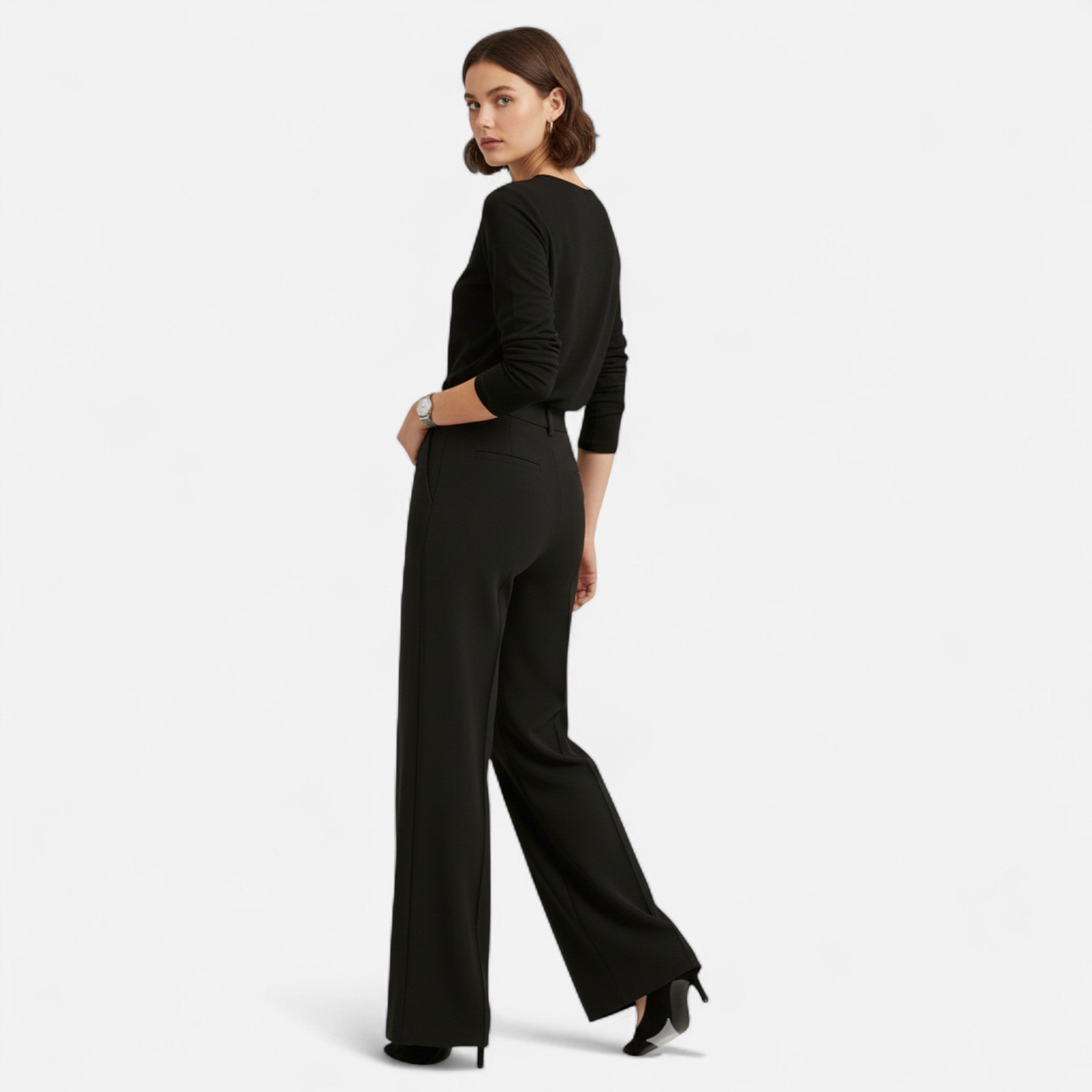 Oldevaine | Asymmetrical High-Waisted Pants – Sculpted Elegance