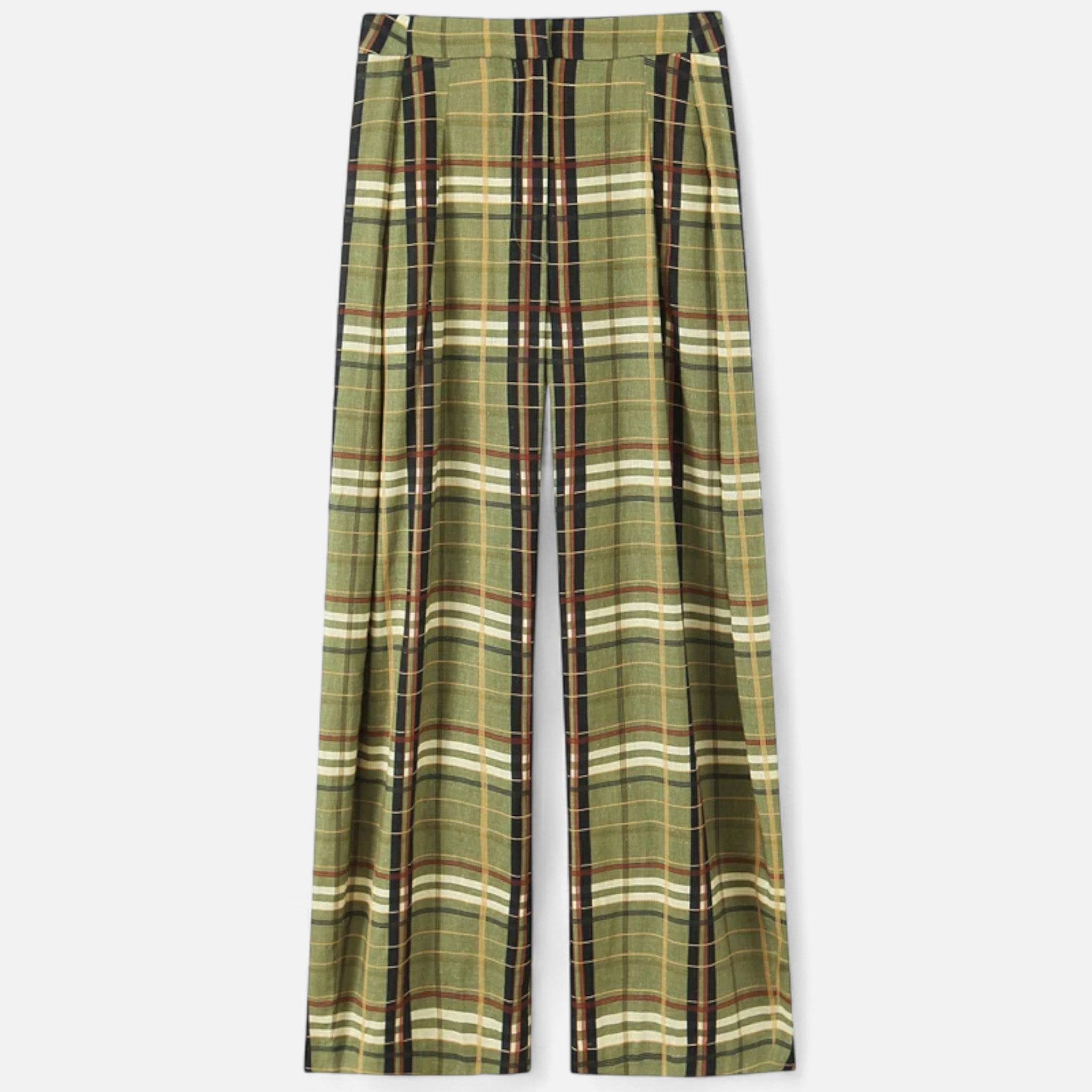 Oldevaine | Wide-Leg Plaid Trousers