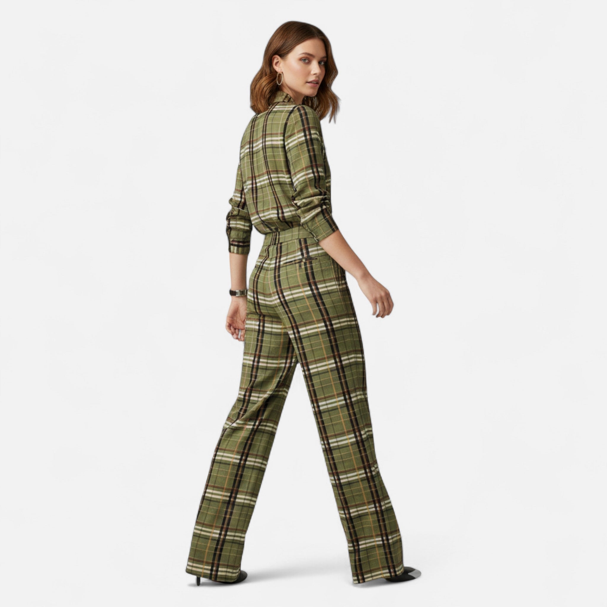 Oldevaine | Wide-Leg Plaid Trousers