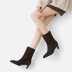 Oldevaine | Women’s High Block Heel Ankle Boots – Elegant Suede