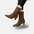 Oldevaine | Women’s High Block Heel Ankle Boots – Elegant Suede
