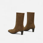 Oldevaine | Women’s High Block Heel Ankle Boots – Elegant Suede