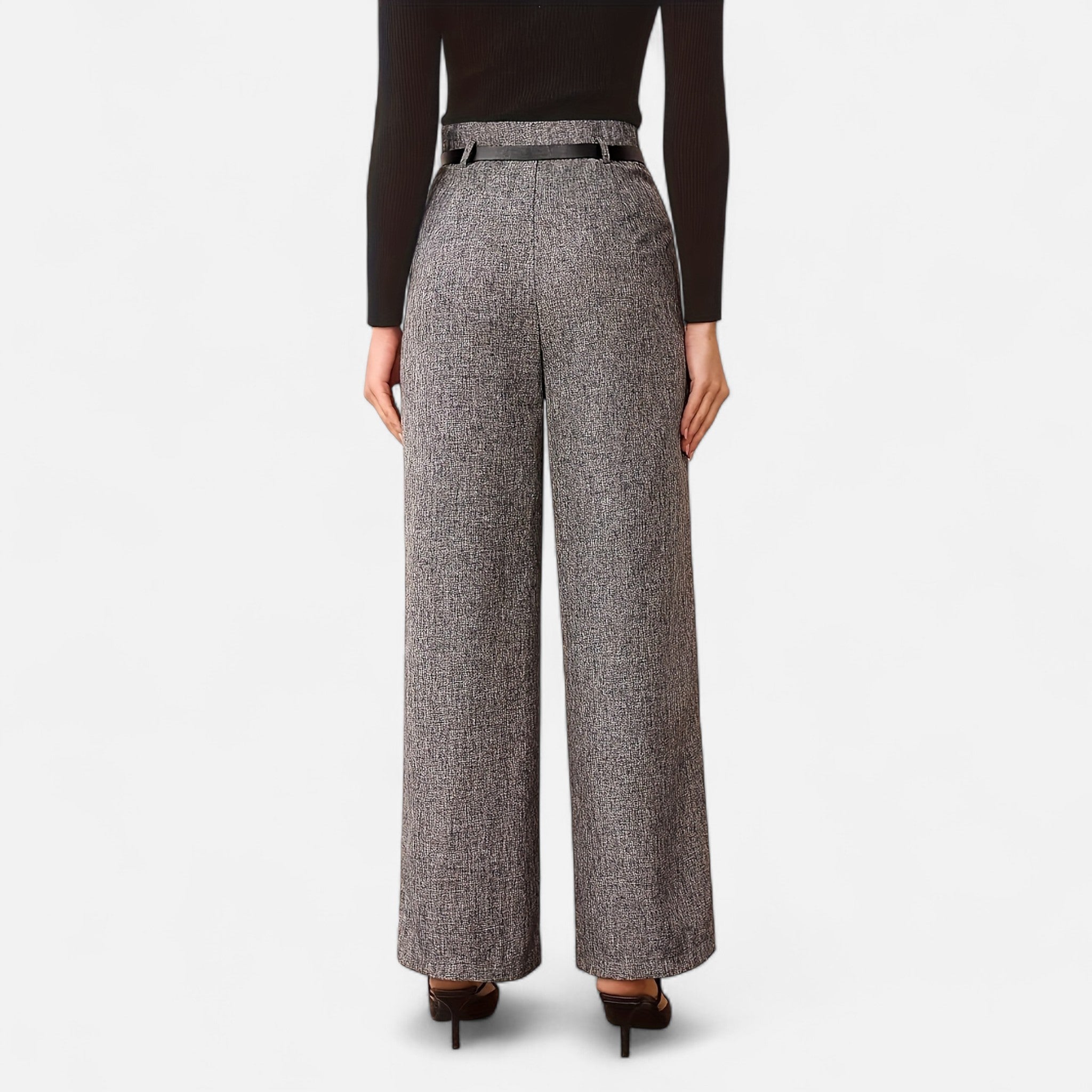 Oldevaine | High-Waisted Grey Pants – Structured Elegance