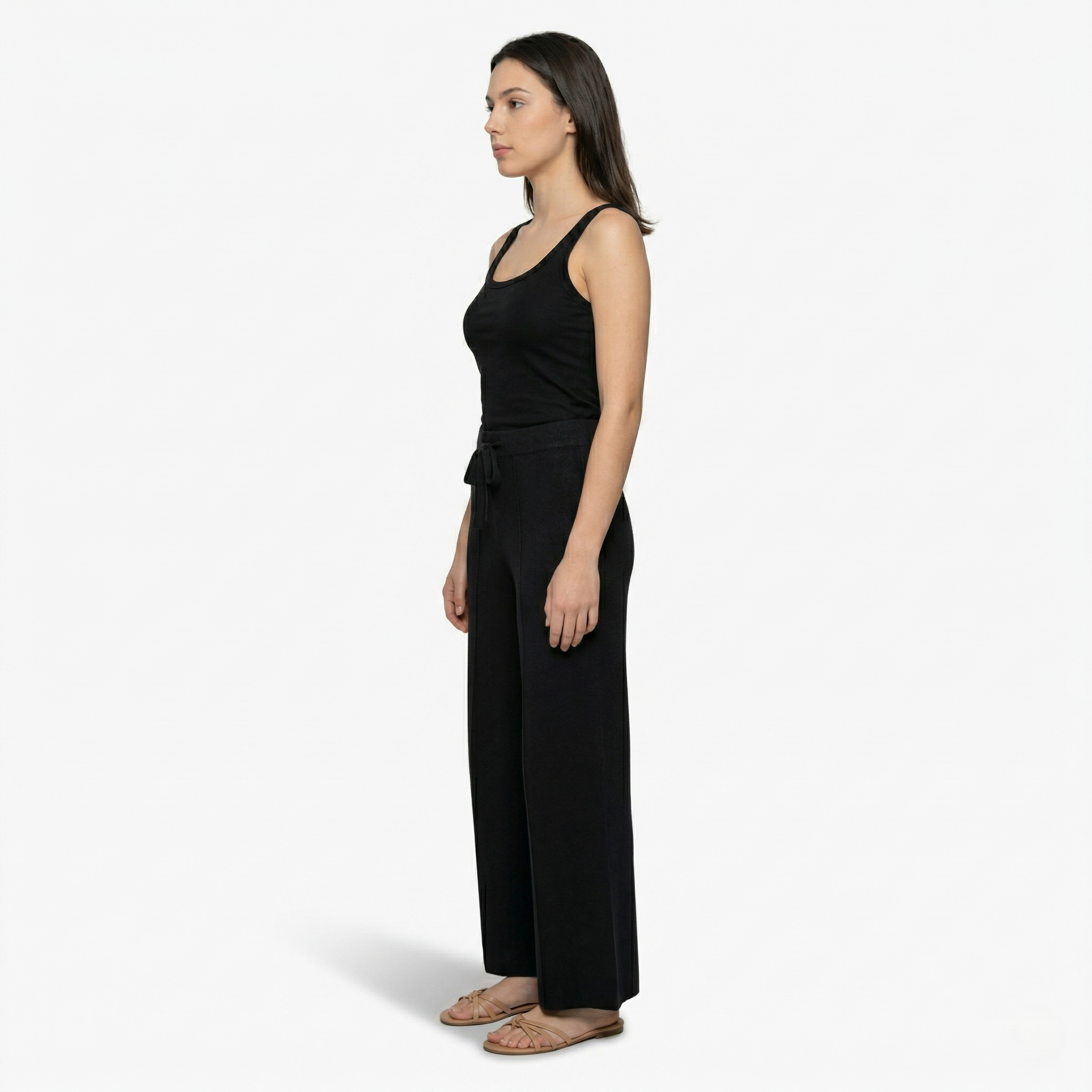 Oldevaine | Knit Wide Leg Trouser High Waist Drawstring
