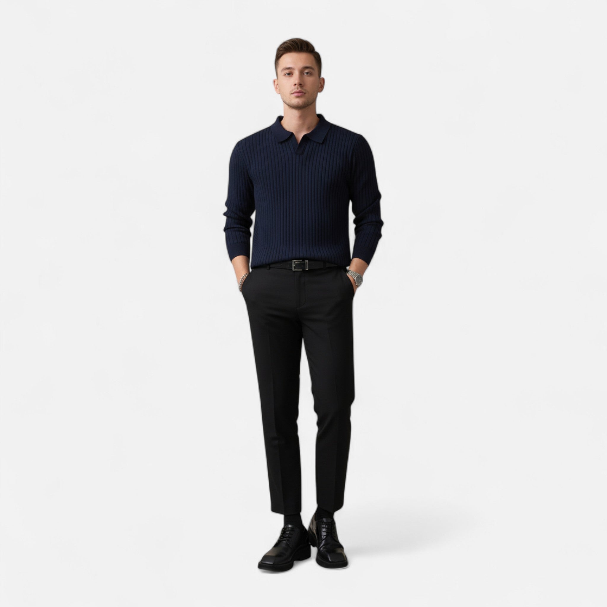 Oldevaine | Polo Collar Sweater – Casual Elegance
