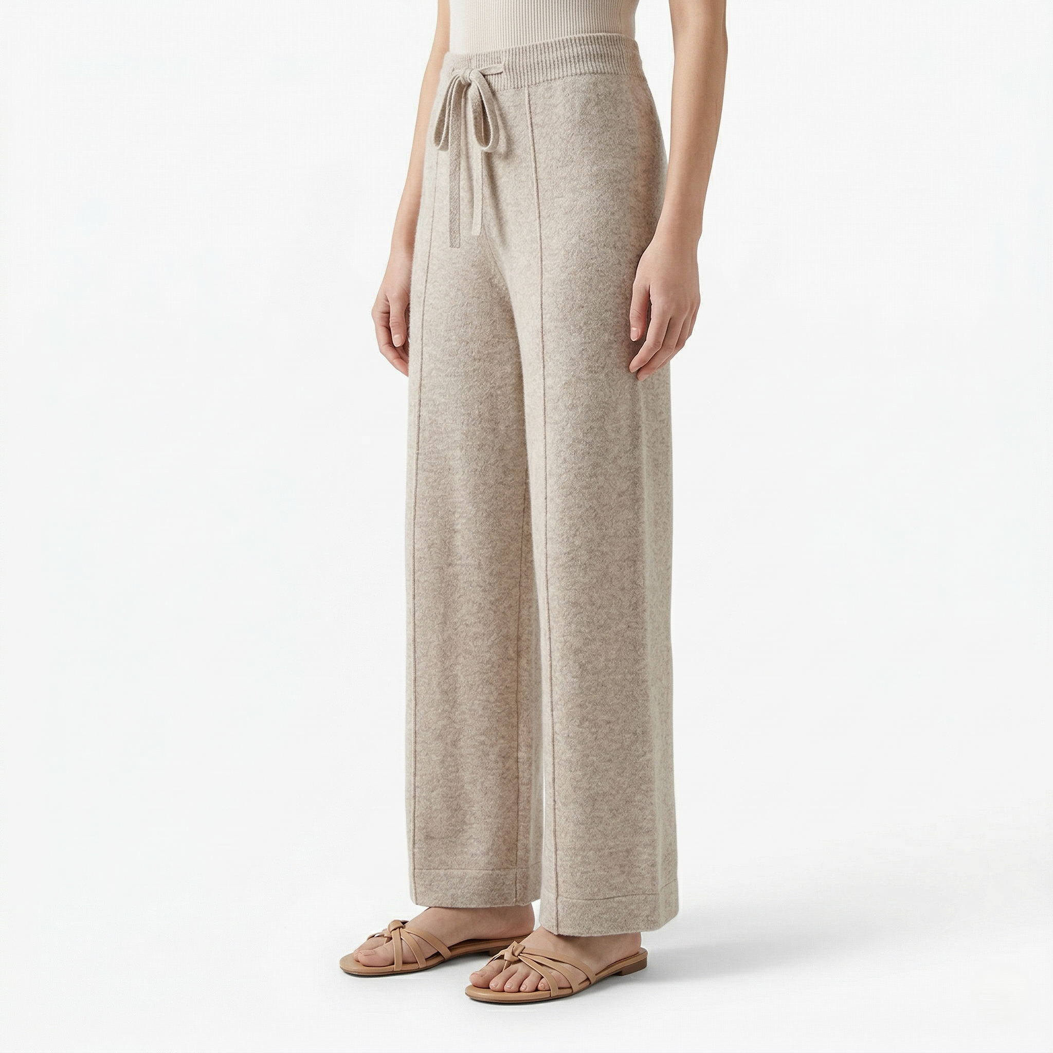 Oldevaine | Knit Wide Leg Trouser High Waist Drawstring