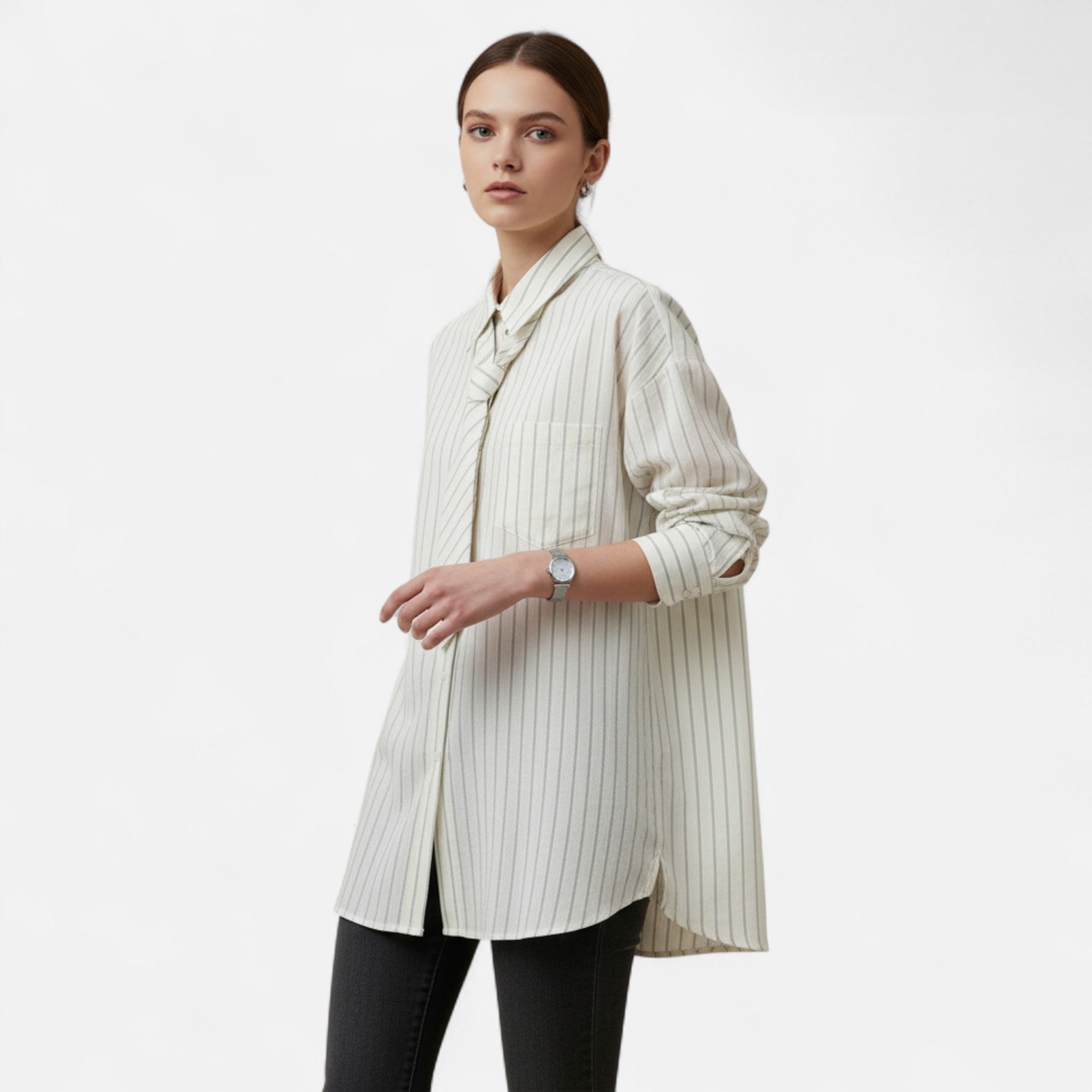 Oldevaine | Amélie – Striped Shirt with Elegant Bow
