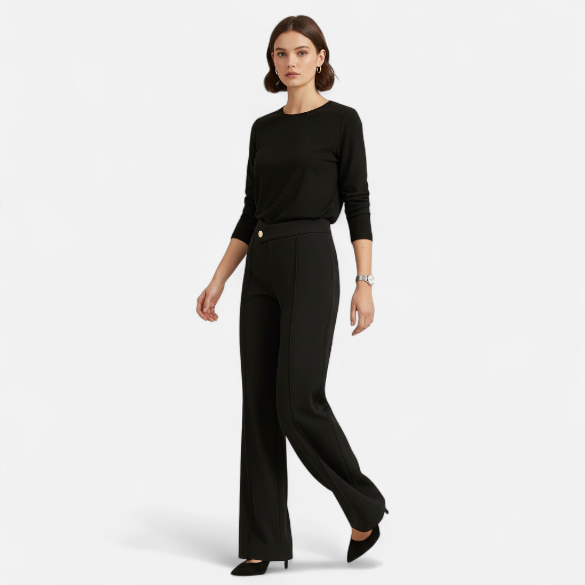 Oldevaine | Asymmetrical High-Waisted Pants – Sculpted Elegance