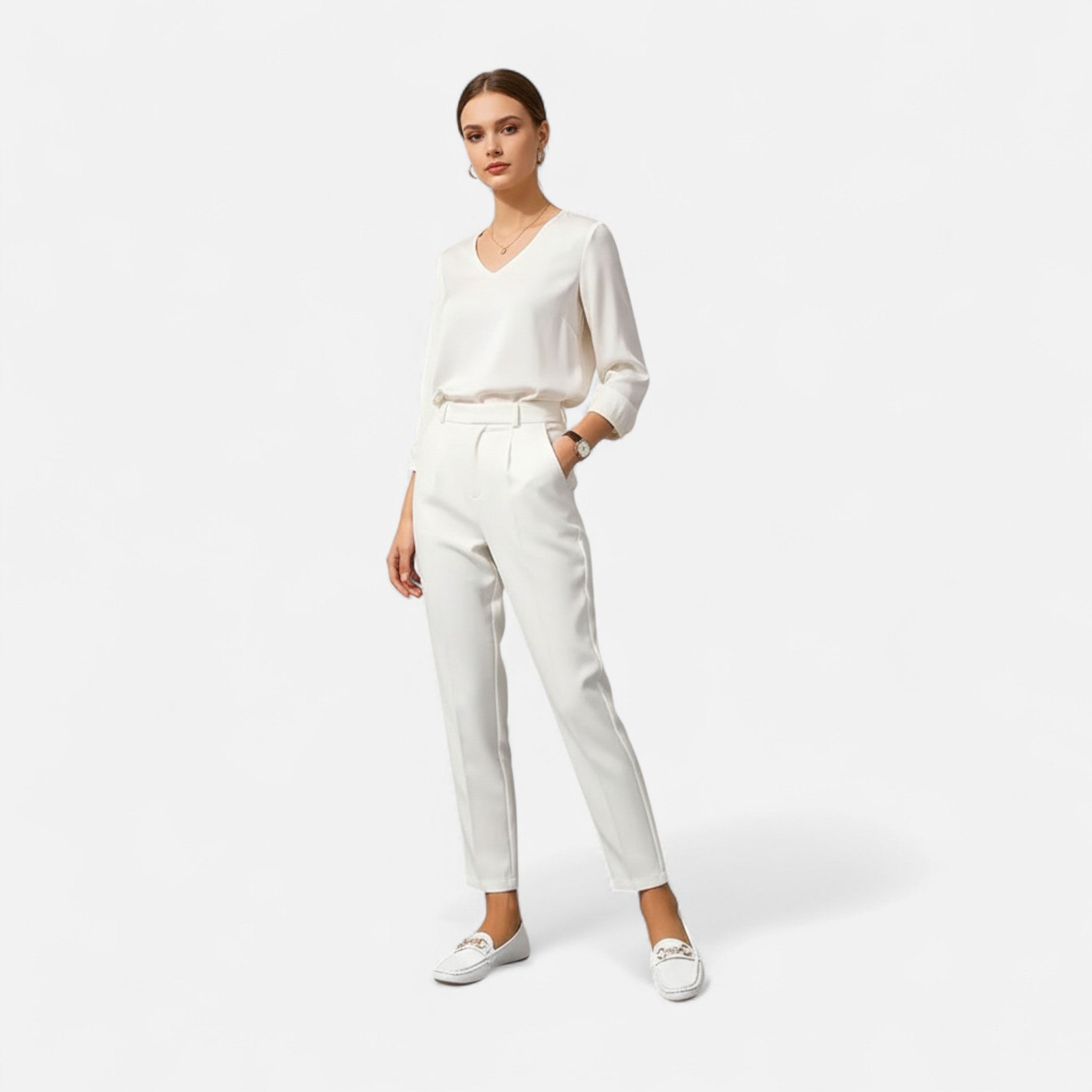 Oldevaine | Women’s Strap Loafers with Rhinestones – Subtle Shine