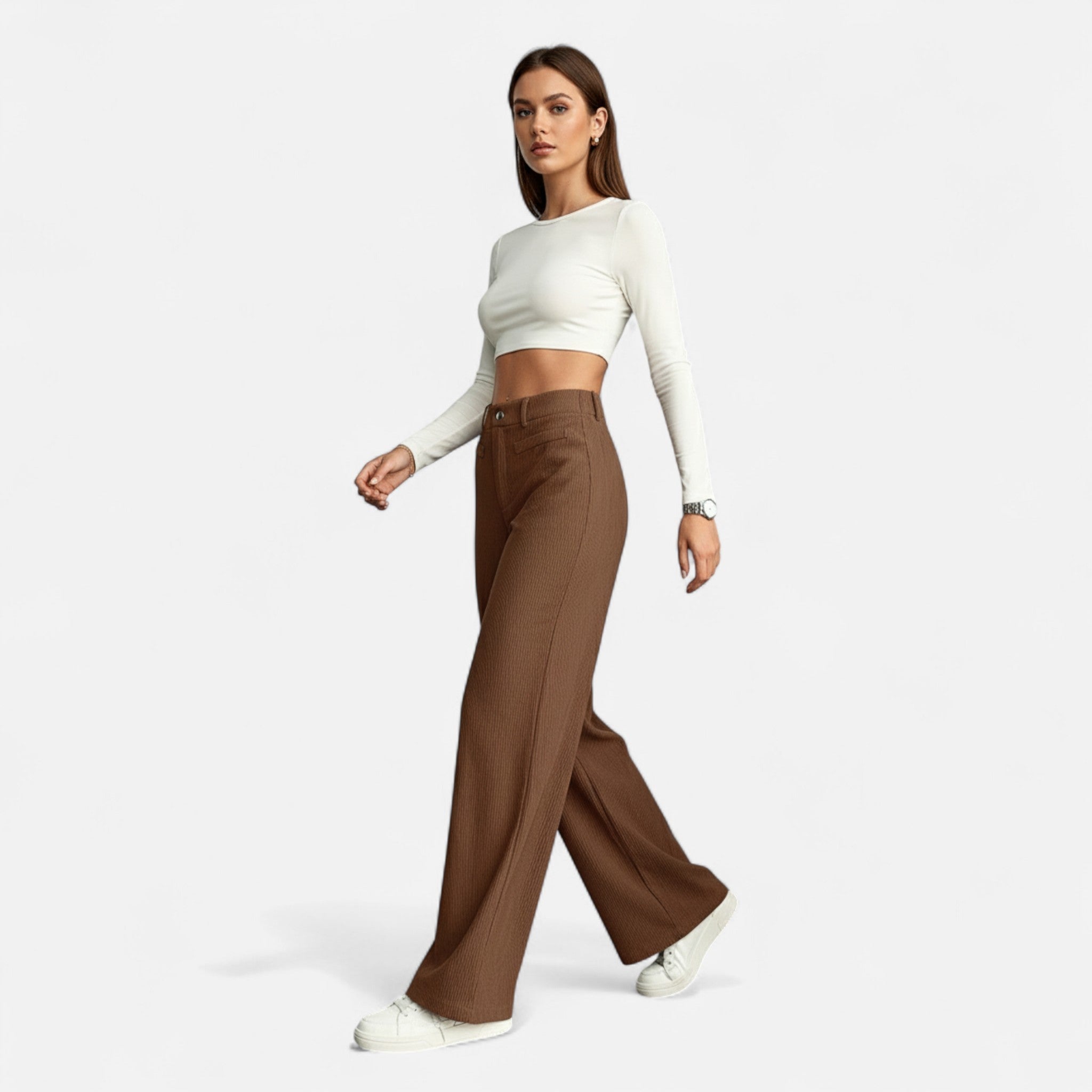 Oldevaine | High-Waisted Wide-Leg Pants – Architectural Elegance