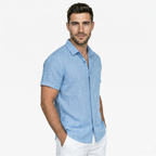 Oldevaine | Men’s Short Sleeve Button-Up Shirt Casual Turn-Down Collar