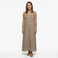 Oldevaine | Casual Sleeveless V-Neck Draped Maxi Dress