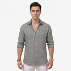 Oldevaine | Men's Casual Button-Up Long Sleeve Linen Blend Shirt