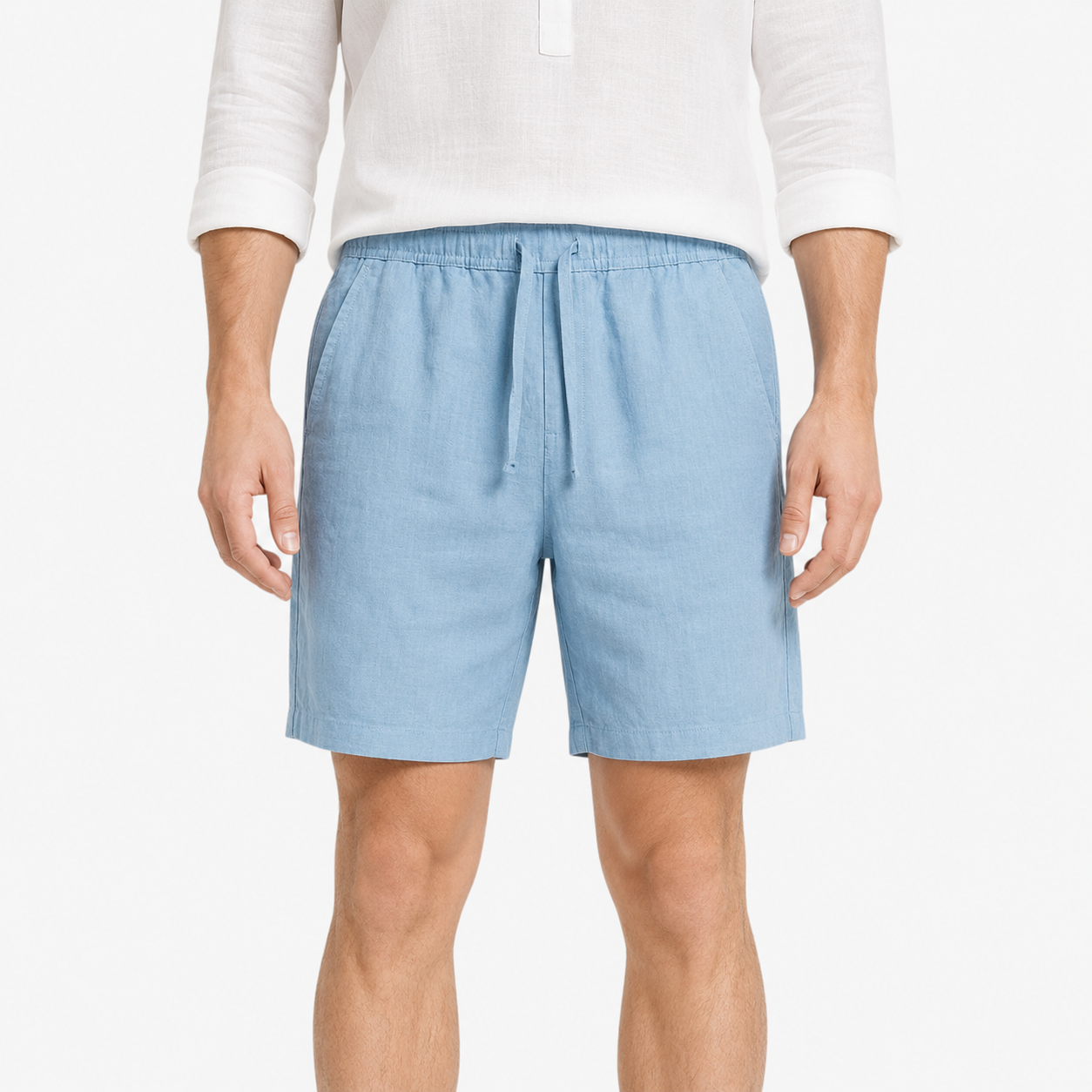 Oldevaine | Men's Casual Drawstring Waist Relaxed Fit Shorts