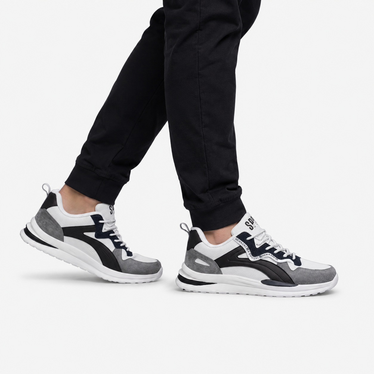 Oldevaine | Men's Colour Block Lace Up Casual Trainers