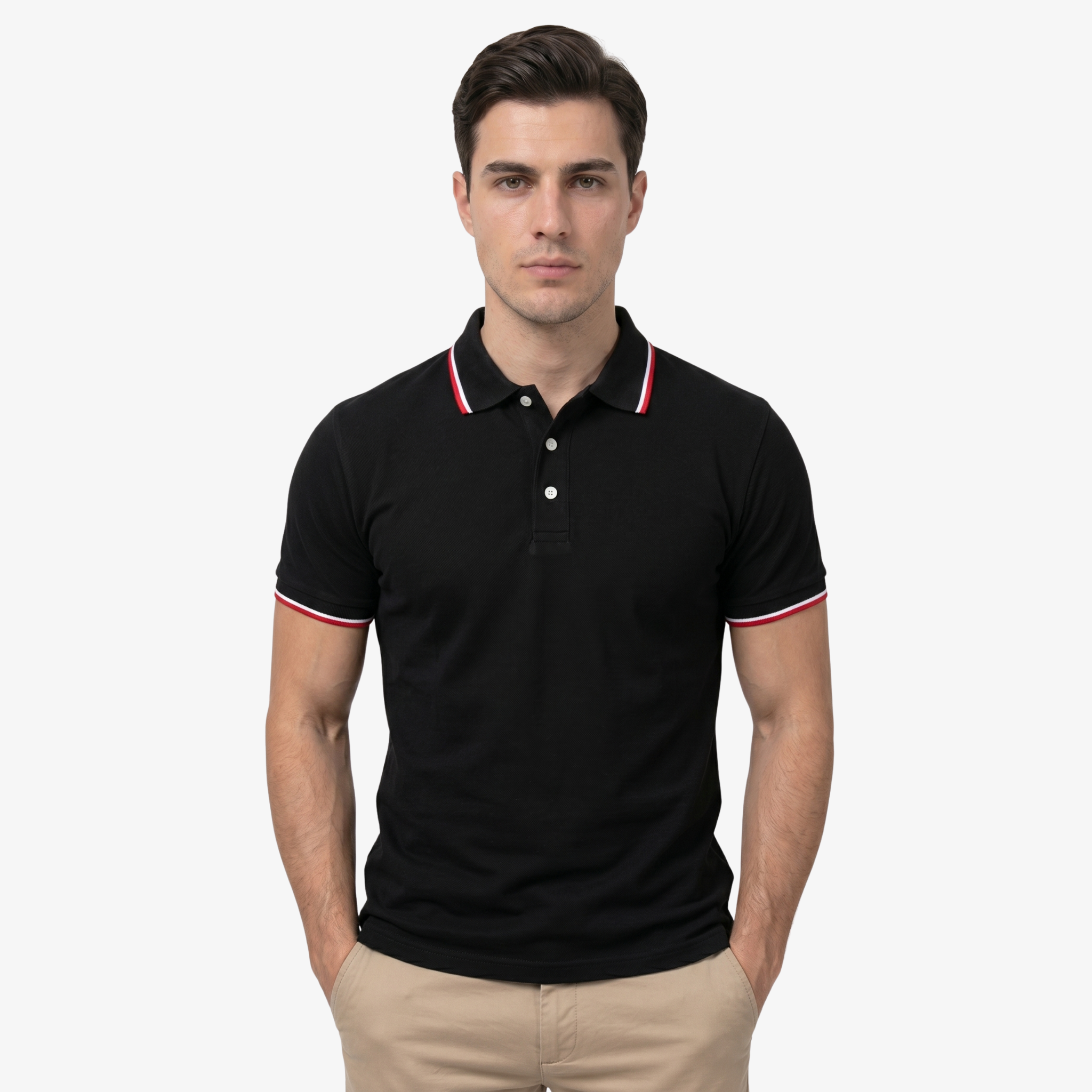 Oldevaine | Men's Contrast Trim Short Sleeve Polo Shirt