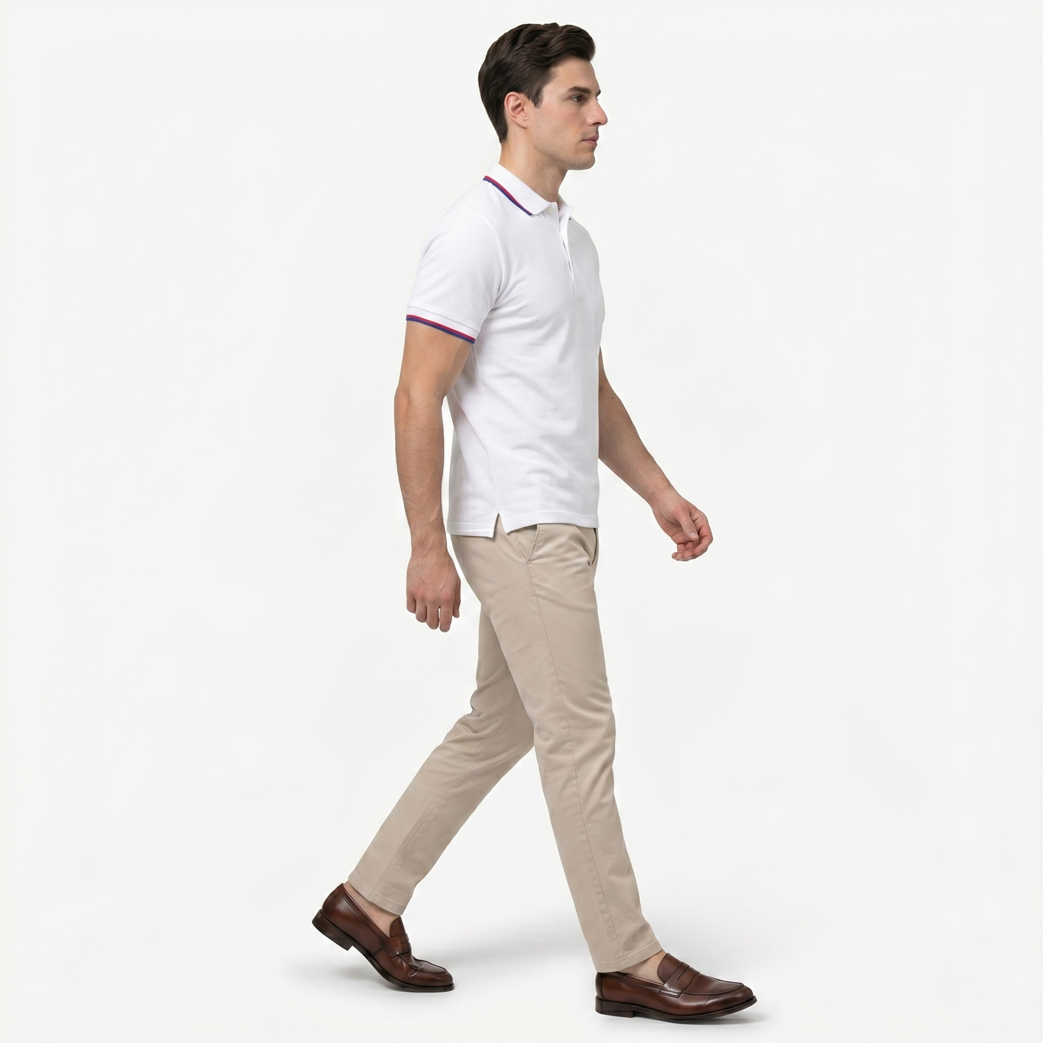 Oldevaine | Men's Contrast Trim Short Sleeve Polo Shirt