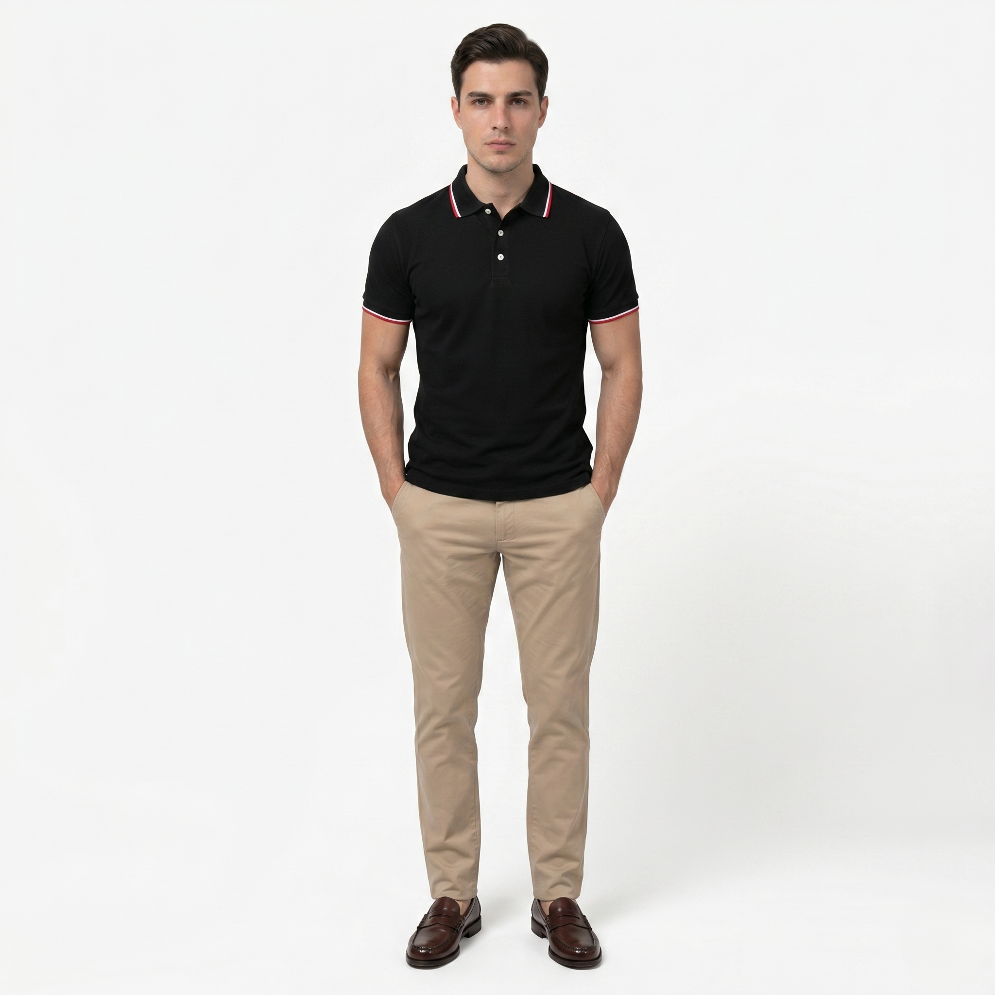Oldevaine | Men's Contrast Trim Short Sleeve Polo Shirt