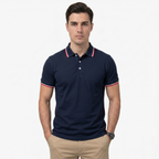Oldevaine | Men's Contrast Trim Short Sleeve Polo Shirt