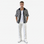 Oldevaine | Men's Cotton Striped Polo Shirt Knitted