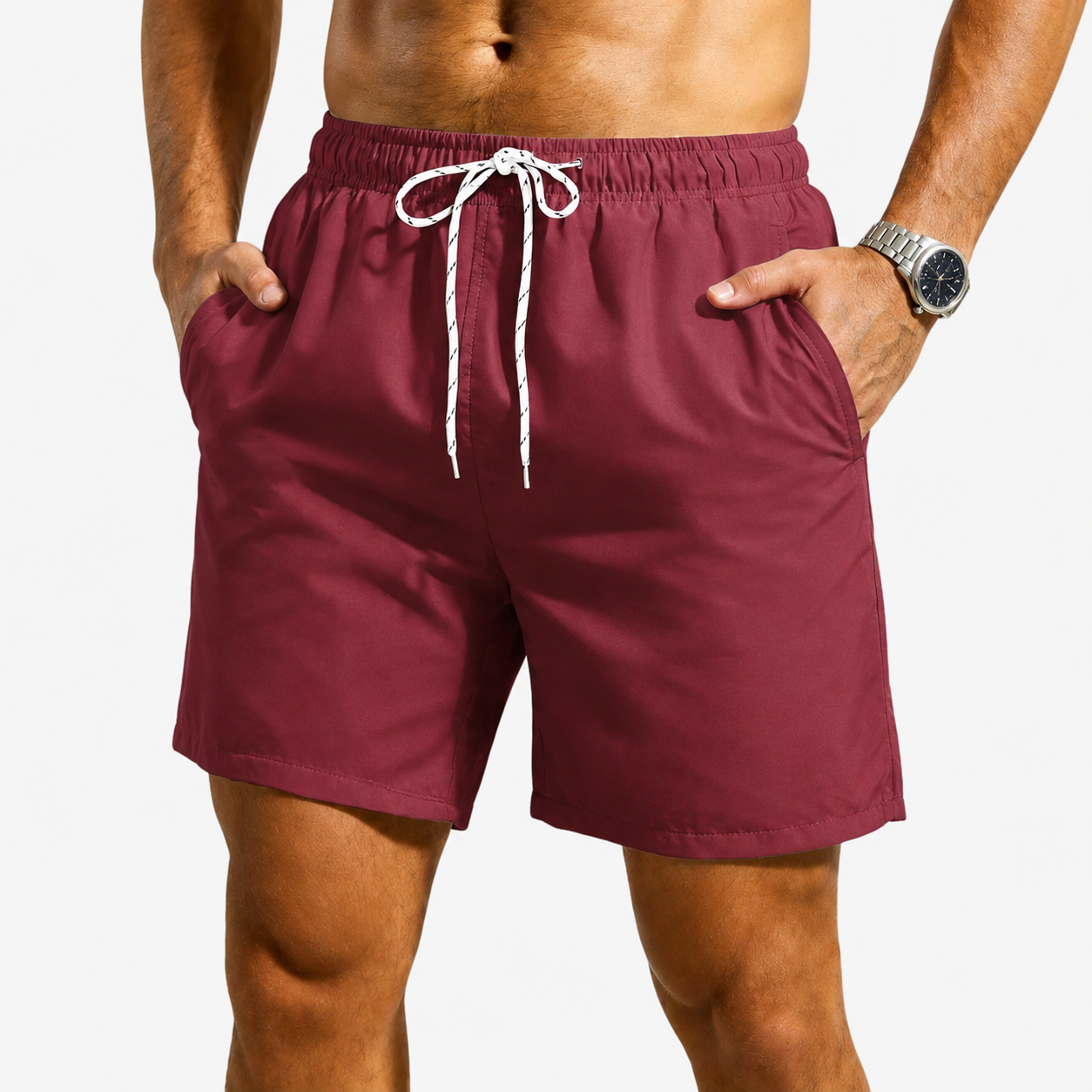 Oldevaine | Men's Drawstring Swim Shorts with Pockets