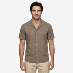 Oldevaine | Men's Short Sleeve Button Up Shirt Lapel Collar