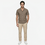 Oldevaine | Men's Short Sleeve Button Up Shirt Lapel Collar