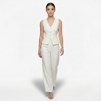 Oldevaine | Two-Piece Sleeveless V-Neck Vest Top and Wide-Leg Pants Set