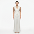Oldevaine | Two-Piece Sleeveless V-Neck Vest Top and Wide-Leg Pants Set