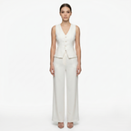 Oldevaine | Two-Piece Sleeveless V-Neck Vest Top and Wide-Leg Pants Set
