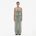 Oldevaine | Two-Piece Strapless Top and Wide-Leg Pants Set
