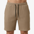 Oldevaine | Two Piece Pleated Textured Button Shirt and Shorts Set