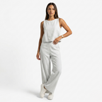 Oldevaine | Two Piece Classic Sleeveless Round Neck Wide Leg Trousers Set