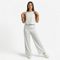 Oldevaine | Two Piece Classic Sleeveless Round Neck Wide Leg Trousers Set