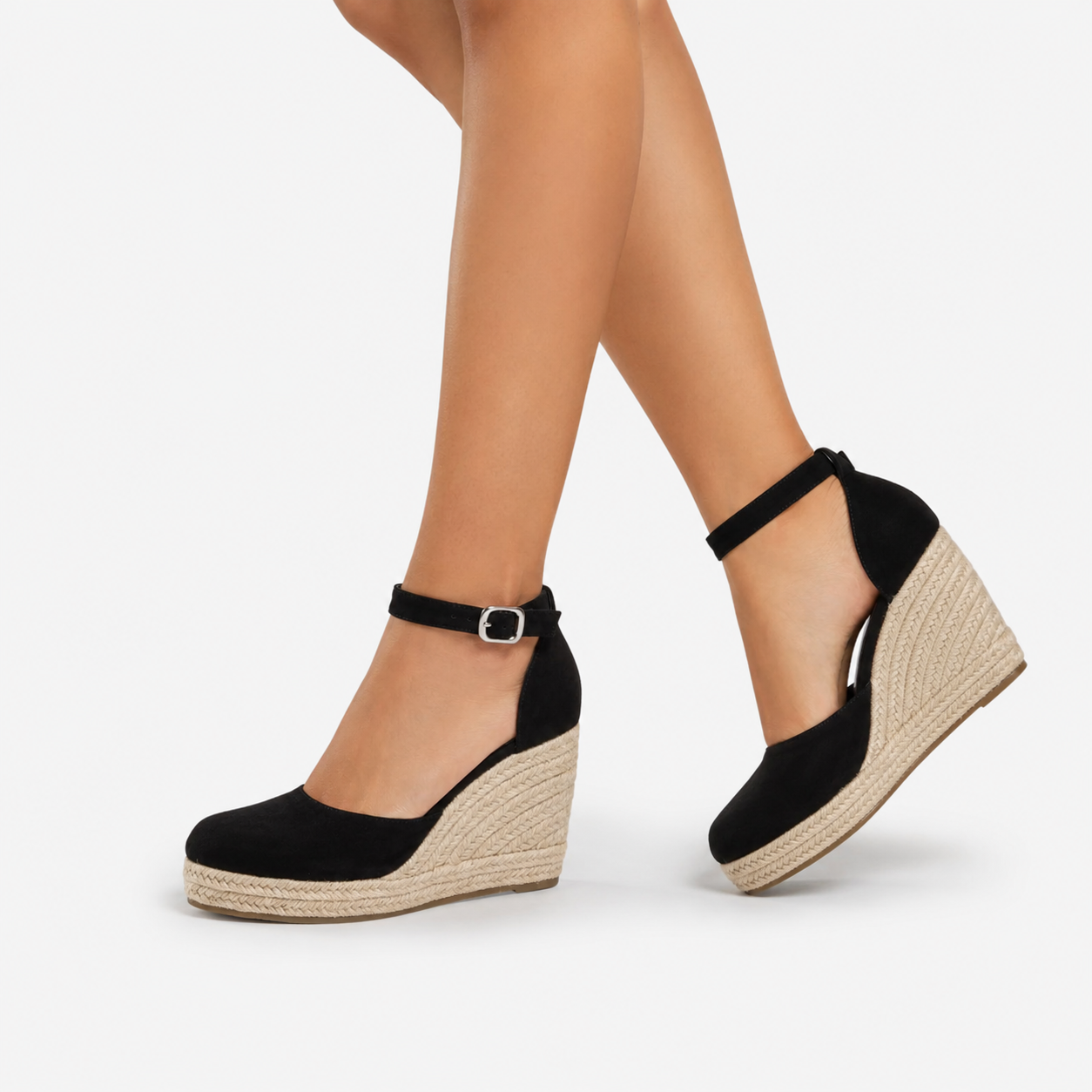 Oldevaine | Women's Ankle Strap Espadrille Wedge Heels
