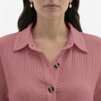 Oldevaine | Women’s Button Down Shirt Dress Collared with Pockets