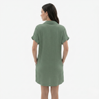 Oldevaine | Women’s Button Down Shirt Dress Collared with Pockets