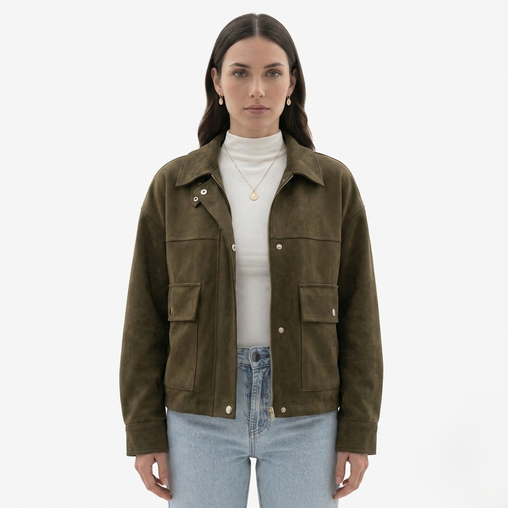 Oldevaine | Cropped Biker Jacket Casual Fit
