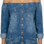 Oldevaine | Women’s Off-Shoulder Wide-Leg Jumpsuit with Pockets