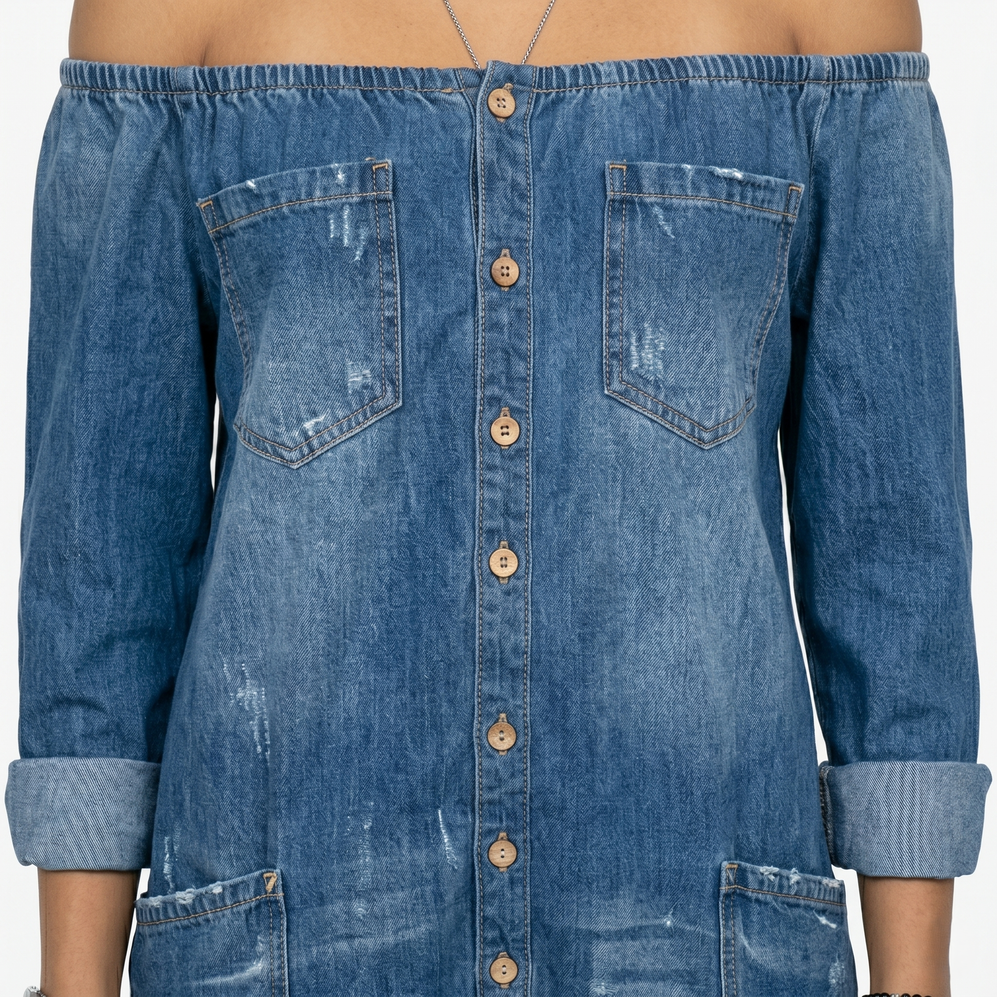 Oldevaine | Women’s Off-Shoulder Wide-Leg Jumpsuit with Pockets