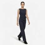 Oldevaine | Women's Pinstripe Two Piece Set Wide Leg Trousers and Top