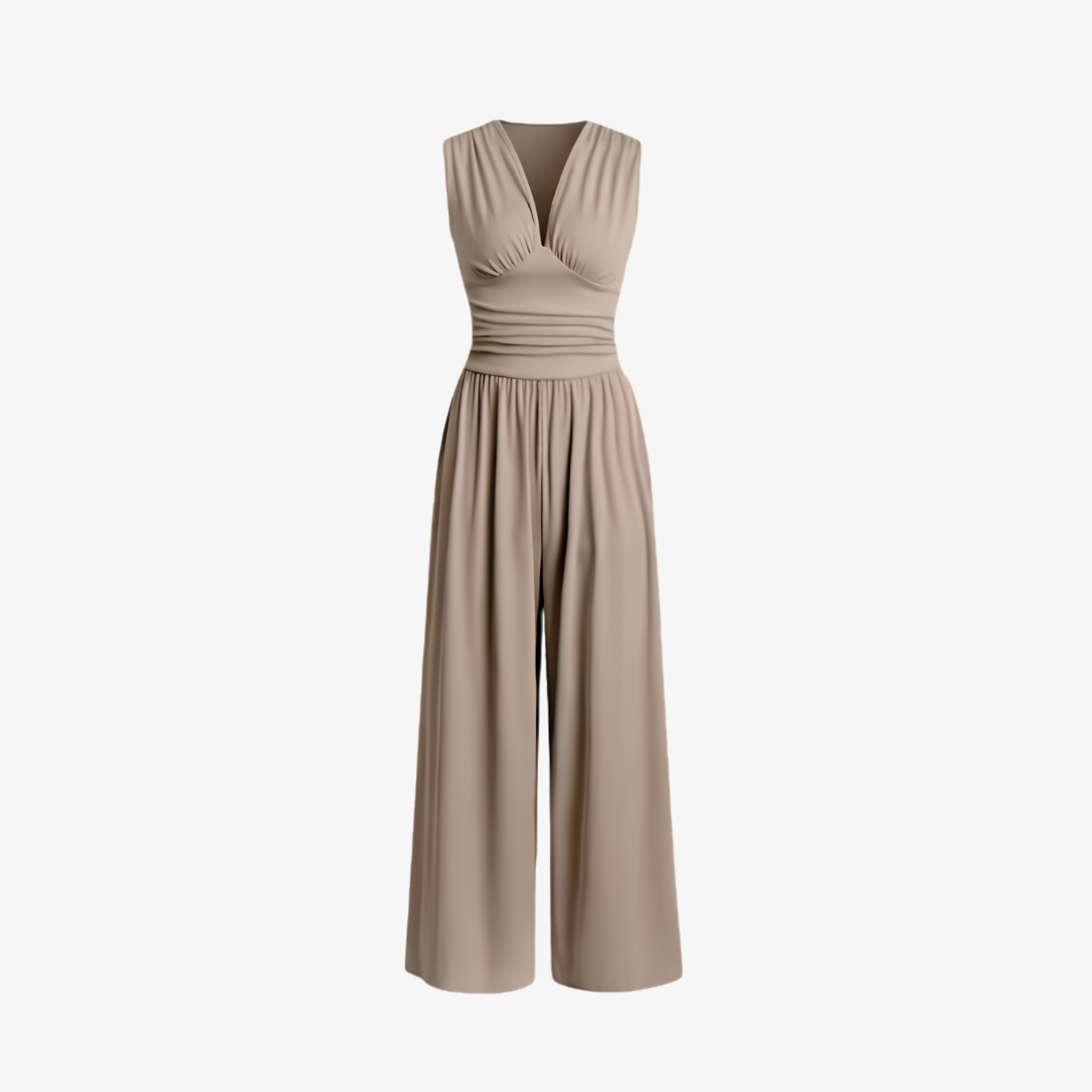 Oldevaine | Women's Sleeveless V Neck Wide Leg Jumpsuit