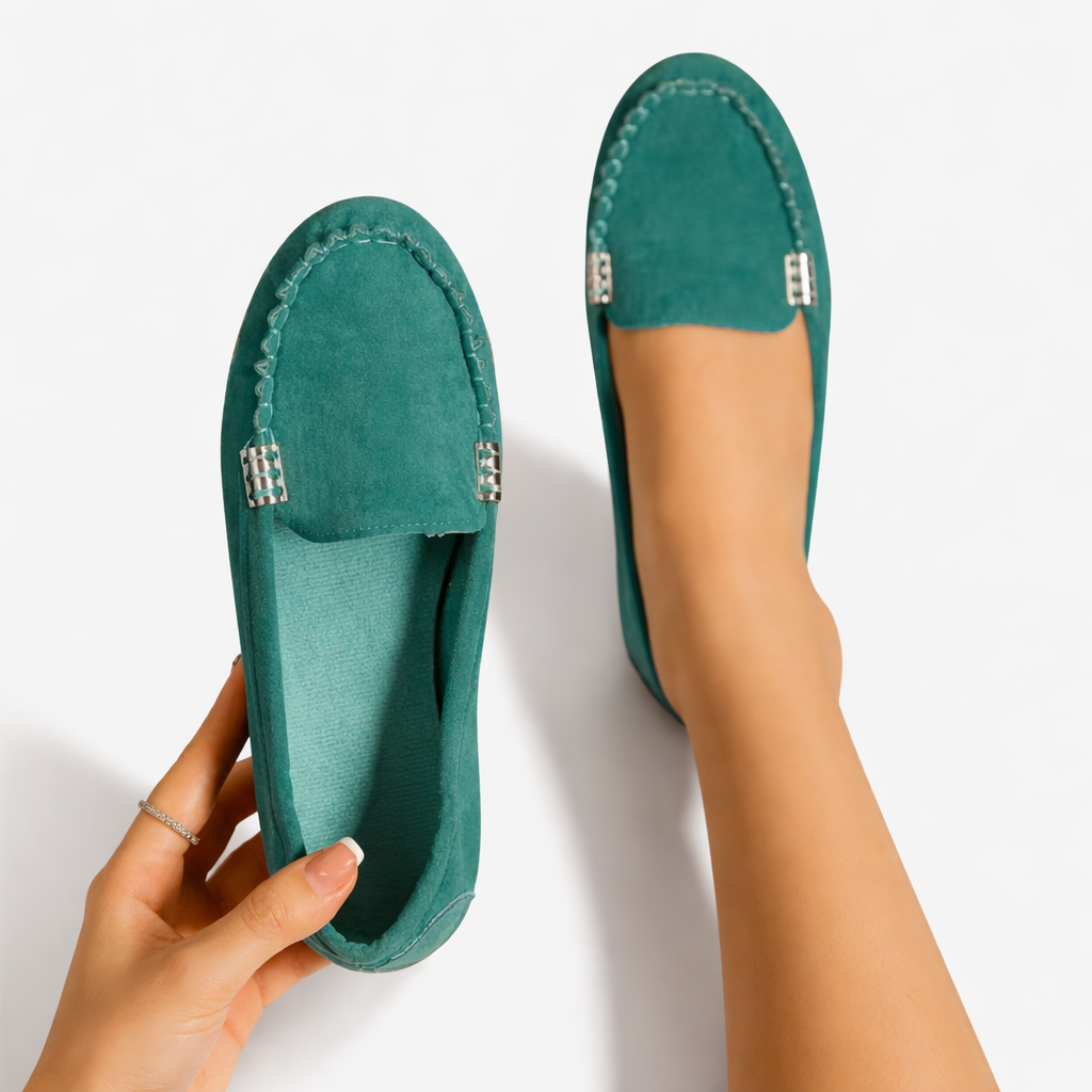 Oldevaine | Women’s Slip-On Loafers Round Toe Casual Flat Shoes