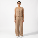 Oldevaine | Women's Two Piece Co Ord Set Wide Leg Trousers Button Front Top