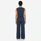Oldevaine | Women's Two Piece Co Ord Set Wide Leg Trousers Button Front Top