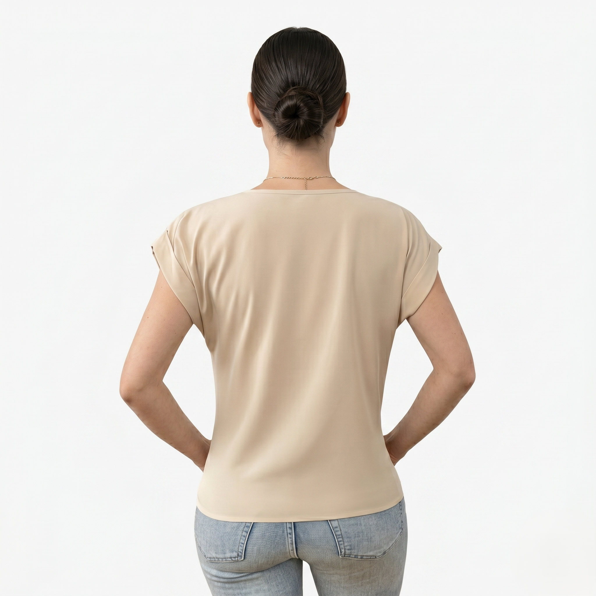 Oldevaine | Women's V Neck Short Sleeve Wrap Front Blouse Top