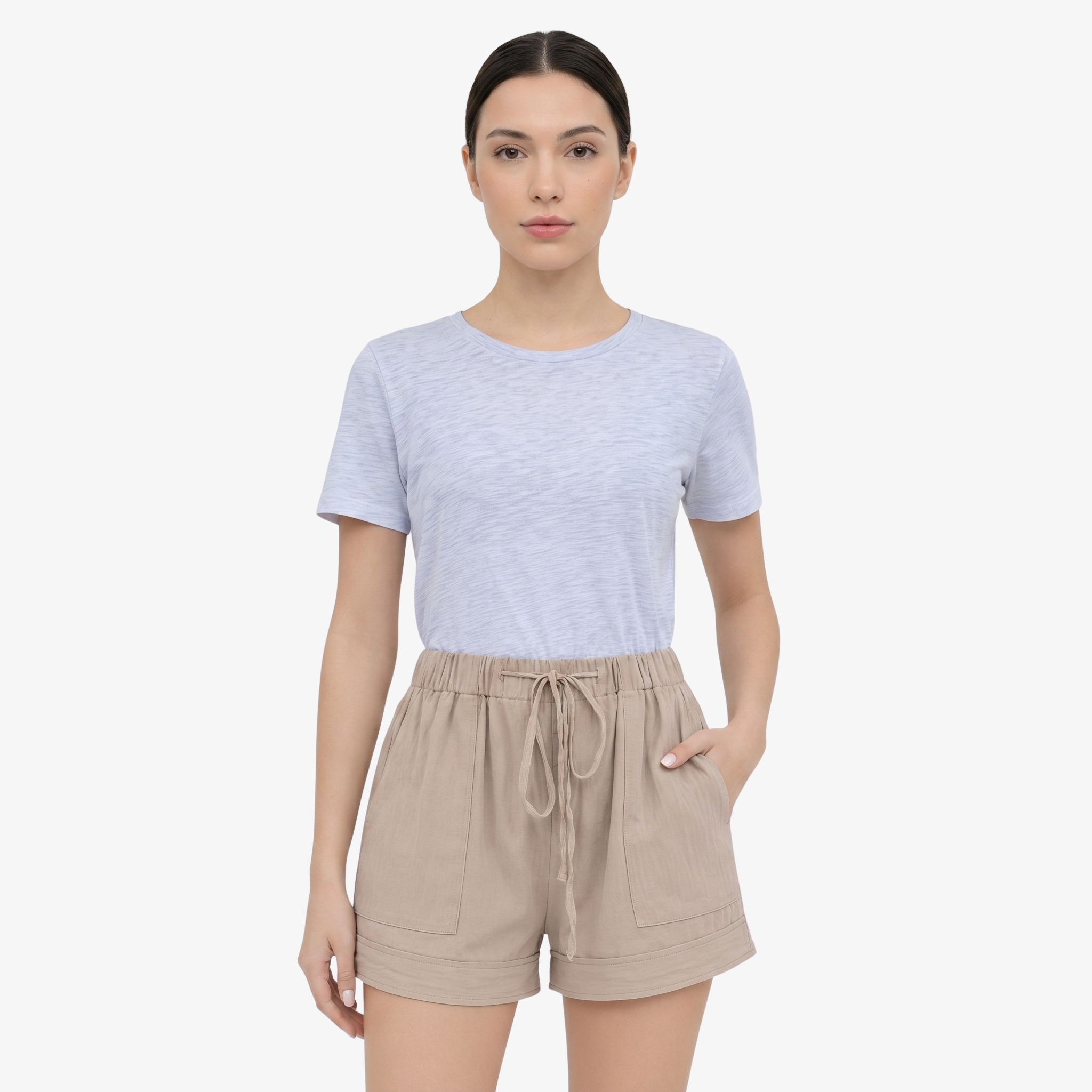 Oldevaine | Women's Drawstring Waist Casual Shorts with Pockets