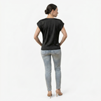Oldevaine | Women's V Neck Short Sleeve Wrap Front Blouse Top