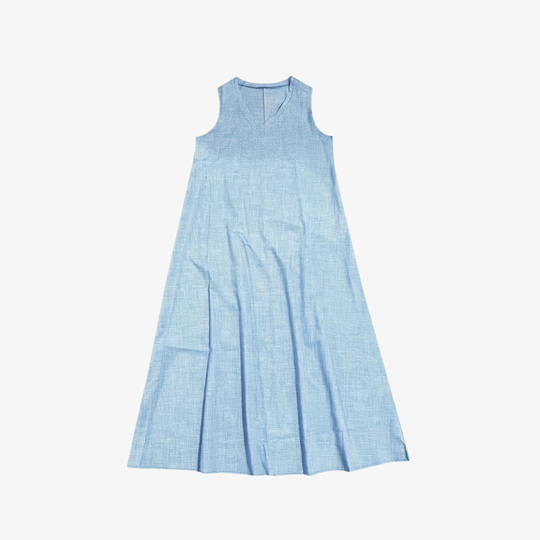 Oldevaine | Casual Sleeveless V-Neck Draped Maxi Dress