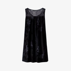 Oldevaine | Sleeveless Scoop Neck Printed Mini Dress Lace Yoke Detail